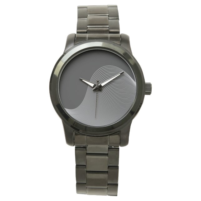 Elegant, modern, futuristiska-vågabstraktion armbandsur (Framsida)