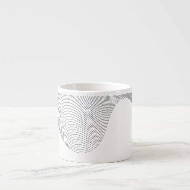 Elegant, modern, futuristiska-vågabstraktion espressomugg (Framsidan)