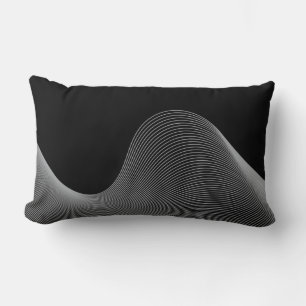 Elegant, modern, futuristiska-vågabstraktion lumbarkudde