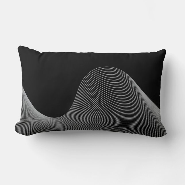 Elegant, modern, futuristiska-vågabstraktion lumbarkudde (Framsida)