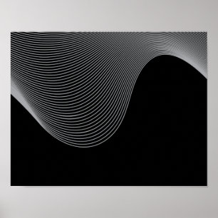 Elegant, modern, futuristiska-vågabstraktion poster