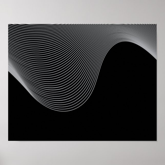 Elegant, modern, futuristiska-vågabstraktion poster (Framsidan)