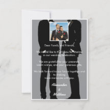 Elegant modern gay män grå bröllopsfoto
