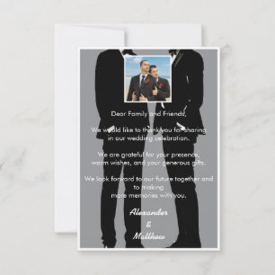 Elegant Modern Gay Manar Bröllop Photo Tack Kort
