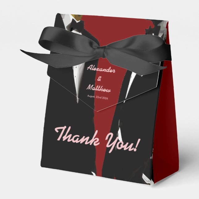 Elegant Modern Gay Manar Bröllop Presentaskar (Framsidan Sidan)