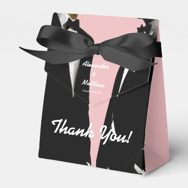 Elegant Modern Gay Manar Bröllop Presentaskar (Framsidan Sidan)