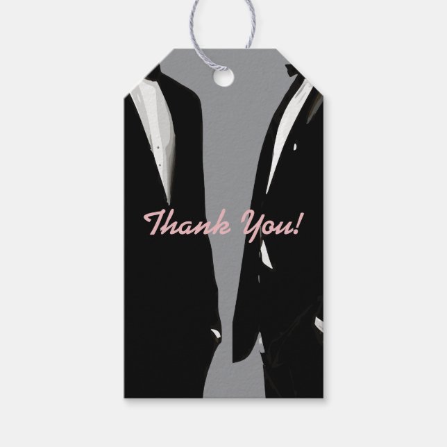 Elegant Modern Gay Manar Bröllop Presentetikett (Framsidan)