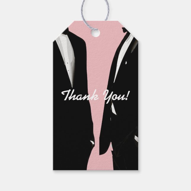 Elegant Modern Gay Manar Bröllop Presentetikett (Framsidan)