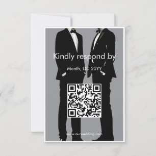 Elegant Modern Gay Manar Bröllop QR-kod OSA Kort