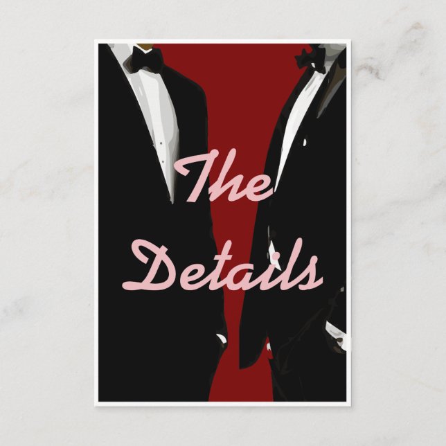 Elegant Modern Gay Manar Bröllop Tilläggskort (Framsida)