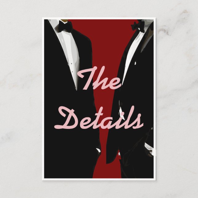 Elegant Modern Gay Manar Bröllop Tilläggskort (Framsida)