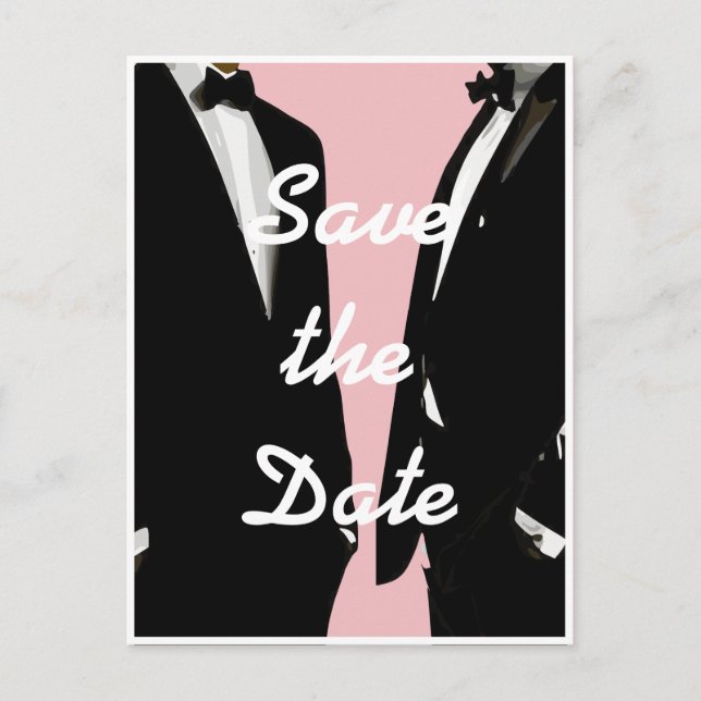 Elegant Modern Gay Manar Bröllop Vykort (Framsida)