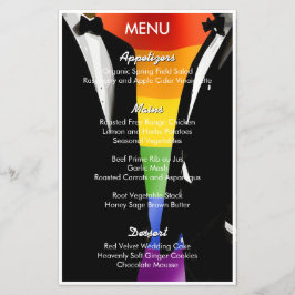 Elegant Modern Gay Manar Rainbow Bröllop Menu