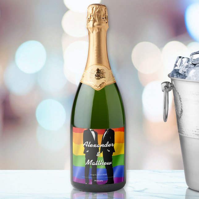 Elegant Modern Gay Mäns Bröllop Regnbåge (Skapare uppladdad)