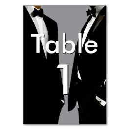 Elegant Modern Gay Men Wedding Rainbow Bordsnummer