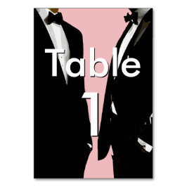 Elegant Modern Gay Men Wedding Rainbow Bordsnummer