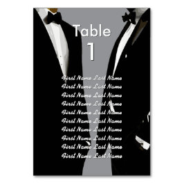 Elegant Modern Gay Men Wedding Rainbow Guest List Bordsnummer