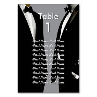 Elegant Modern Gay Men Wedding Rainbow Guest List Bordsnummer