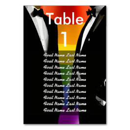 Elegant Modern Gay Men Wedding Rainbow Guest List Bordsnummer