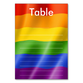 Elegant Modern Gay Men Wedding Rainbow Guest List Bordsnummer