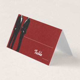 Elegant Modern Gay Men Wedding Rainbow Place Cards Kort