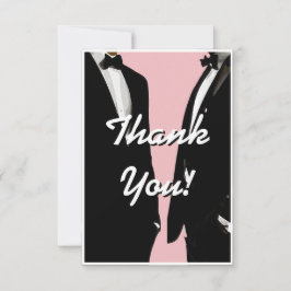 Elegant Modern Gay Men Wedding Rainbow Tack Kort