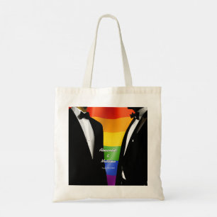 Elegant Modern Gaymans Bröllop Regnbågspresent Tygkasse