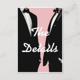 Elegant modern gaymansbröllop tilläggskort