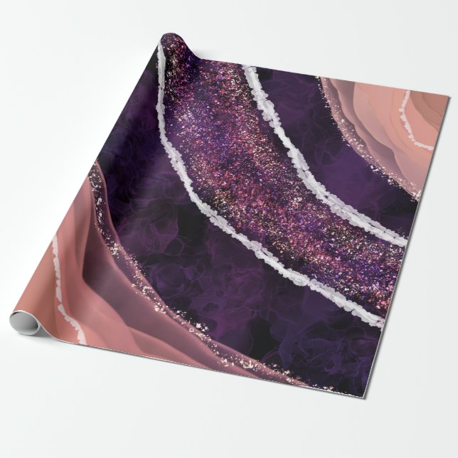 Elegant Modern Gemstone Presentpapper (Utrullad)
