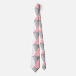 elegant modern geometri för rosa i faux silver slips