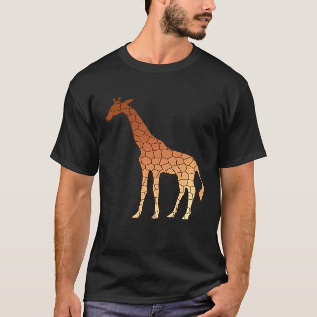 Elegant Modern geometrisk giraffe i kopparbrun T Shirt (Framsida)