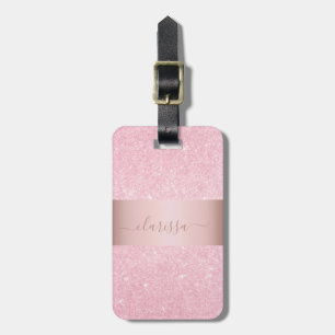 Elegant modern geometrisk ro-glitter bagagebricka