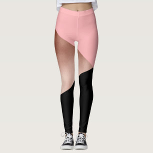 elegant modern geometrisk rosa guld- rosasvart leggings