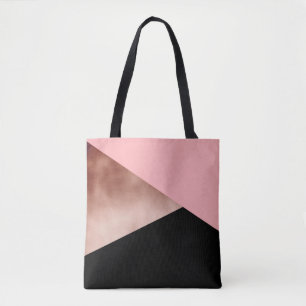 elegant modern geometrisk rosa guld- rosasvart tygkasse