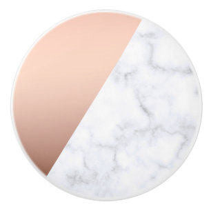 Elegant modern geometrisk rosa guld- vitmarmor knopp