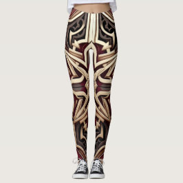 Elegant modern geometrisk stjärnmönstrad leggings