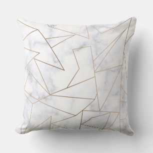 elegant modern geometrisk vit marmor för ro guld kudde