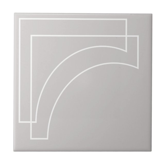 Elegant modern geometrisk vit och grå kakelplatta (Framsidan)