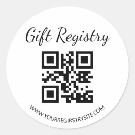 elegant modern gift registry qr code baby shower runt klistermärke