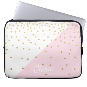 Elegant modern gigfaux faux guld glitter konetti laptop fodral