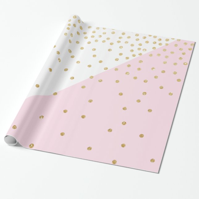 Elegant modern gigfaux faux guld glitter konetti presentpapper (Utrullad)