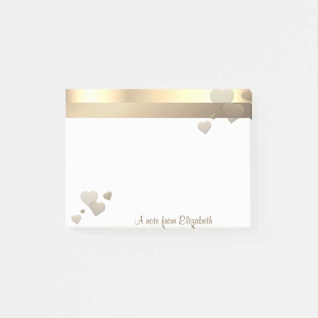 Elegant Modern Girly,Hearts - Personlig Post-it Block (Framsida)