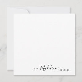 Elegant Modern Girly Script Black Anteckningskort