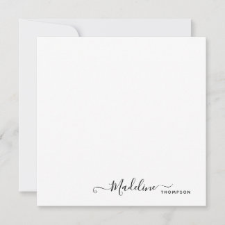 Elegant Modern Girly Script Black Anteckningskort