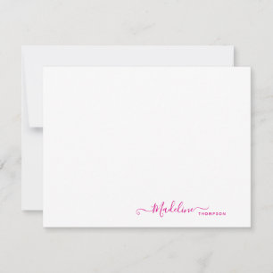 Elegant Modern Girly Script-Magenta Anteckningskort