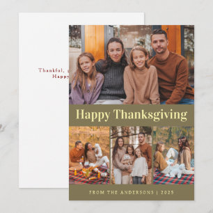 Elegant modern glad tack till Thanksgiving höst fo Julkort