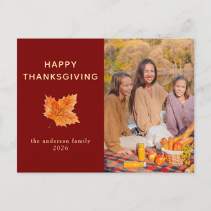Elegant modern glad tacksgiving höst foto helg vykort