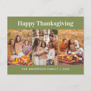 Elegant Modern Glad Thanksgiving Höst 3 Foto Helg Vykort