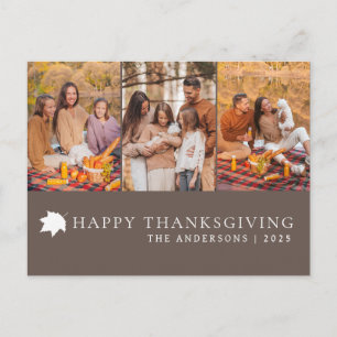 Elegant Modern Glad Thanksgiving Höst 3 Foto Helg Vykort