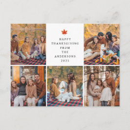 Elegant Modern Glad Thanksgiving Höst 5 Foto Helg Vykort